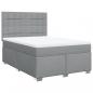 Preview: Boxspringbett mit Matratze Hellgrau 160x200 cm Stoff