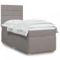 Preview: ARDEBO.de - Boxspringbett mit Matratze Taupe 90x190 cm Stoff