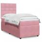 Preview: ARDEBO.de - Boxspringbett mit Matratze Rosa 80x200 cm Samt