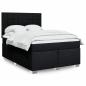 Preview: ARDEBO.de - Boxspringbett mit Matratze Schwarz 160x200 cm Stoff