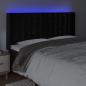 Preview: LED Kopfteil Schwarz 183x16x118/128 cm Samt