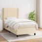 Preview: ARDEBO.de - Boxspringbett mit Matratze Creme 90x190 cm Stoff