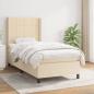 Preview: ARDEBO.de - Boxspringbett mit Matratze Creme 80x200 cm Stoff