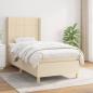 Preview: ARDEBO.de - Boxspringbett mit Matratze Creme 90x190 cm Stoff