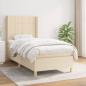 Preview: ARDEBO.de - Boxspringbett mit Matratze Creme 90x200 cm Stoff