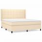 Preview: Boxspringbett mit Matratze Creme 180x200 cm Stoff