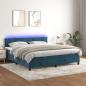 Preview: ARDEBO.de - Boxspringbett mit Matratze & LED Dunkelblau 160x200 cm Samt