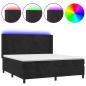 Preview: Boxspringbett mit Matratze & LED Schwarz 160x200 cm Samt