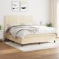 Preview: ARDEBO.de - Boxspringbett mit Matratze Creme 160x200 cm Stoff