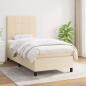 Preview: ARDEBO.de - Boxspringbett mit Matratze Creme 90x200 cm Stoff