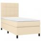 Preview: Boxspringbett mit Matratze Creme 90x200 cm Stoff