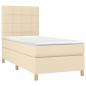 Preview: Boxspringbett mit Matratze Creme 80x200 cm Stoff