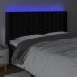 Preview: LED Kopfteil Schwarz 203x16x118/128 cm Samt