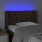 Preview: LED Kopfteil Dunkelbraun 83x16x78/88 cm Stoff