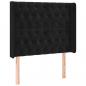 Preview: LED Kopfteil Schwarz 93x16x118/128 cm Samt