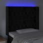 Preview: LED Kopfteil Schwarz 93x16x118/128 cm Samt