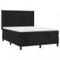 Preview: Boxspringbett mit Matratze & LED Schwarz 140x200 cm Samt