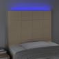 Preview: LED Kopfteil Creme 80x5x118/128 cm Stoff