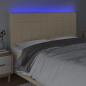 Preview: LED Kopfteil Creme 180x5x118/128 cm Stoff