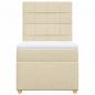 Preview: Boxspringbett mit Matratze Creme 90x190 cm Stoff