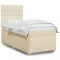 Preview: ARDEBO.de - Boxspringbett mit Matratze Creme 90x190 cm Stoff