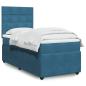 Preview: ARDEBO.de - Boxspringbett mit Matratze Dunkelblau 90x190 cm Samt