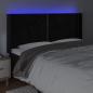 Preview: LED Kopfteil Schwarz 203x16x118/128 cm Samt