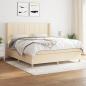 Preview: ARDEBO.de - Boxspringbett mit Matratze Creme 180x200 cm Stoff