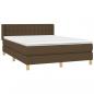 Preview: Boxspringbett mit Matratze Dunkelbraun 140x200 cm Stoff