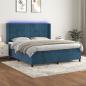 Preview: ARDEBO.de - Boxspringbett mit Matratze & LED Dunkelblau 180x200 cm Samt