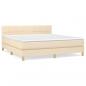 Preview: Boxspringbett mit Matratze Creme 180x200 cm Stoff