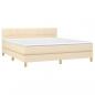 Preview: Boxspringbett mit Matratze Creme 180x200 cm Stoff