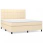 Preview: ARDEBO.de - Boxspringbett mit Matratze Creme 180x200 cm Stoff