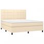 Preview: Boxspringbett mit Matratze Creme 180x200 cm Stoff