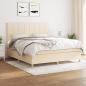 Preview: ARDEBO.de - Boxspringbett mit Matratze Creme 160x200 cm Stoff