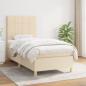 Preview: ARDEBO.de - Boxspringbett mit Matratze Creme 90x200 cm Stoff