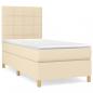 Preview: Boxspringbett mit Matratze Creme 90x200 cm Stoff