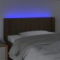 Preview: LED Kopfteil Dunkelbraun 93x16x78/88 cm Stoff