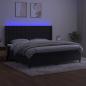 Preview: Boxspringbett mit Matratze & LED Schwarz 200x200 cm Samt