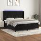 Preview: ARDEBO.de - Boxspringbett mit Matratze & LED Schwarz 160x200 cm Samt