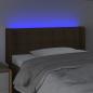 Preview: LED Kopfteil Dunkelbraun 83x16x78/88 cm Stoff