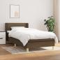 Preview: ARDEBO.de - Boxspringbett mit Matratze Dunkelbraun 90x190 cm Stoff