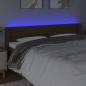 Preview: LED Kopfteil Dunkelbraun 183x16x78/88 cm Stoff