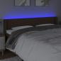 Preview: LED Kopfteil Dunkelbraun 163x16x78/88 cm Stoff