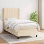 Preview: ARDEBO.de - Boxspringbett mit Matratze Creme 80x200 cm Stoff