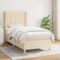 Preview: ARDEBO.de - Boxspringbett mit Matratze Creme 90x200 cm Stoff