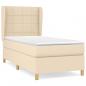 Preview: Boxspringbett mit Matratze Creme 90x200 cm Stoff