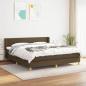 Preview: ARDEBO.de - Boxspringbett mit Matratze Dunkelbraun 160x200 cm Stoff