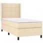 Preview: Boxspringbett mit Matratze Creme 90x200 cm Stoff