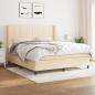 Preview: ARDEBO.de - Boxspringbett mit Matratze Creme 160x200 cm Stoff